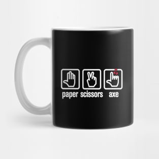 Paper - Scissors - axe - lumberjack- Rock Mug